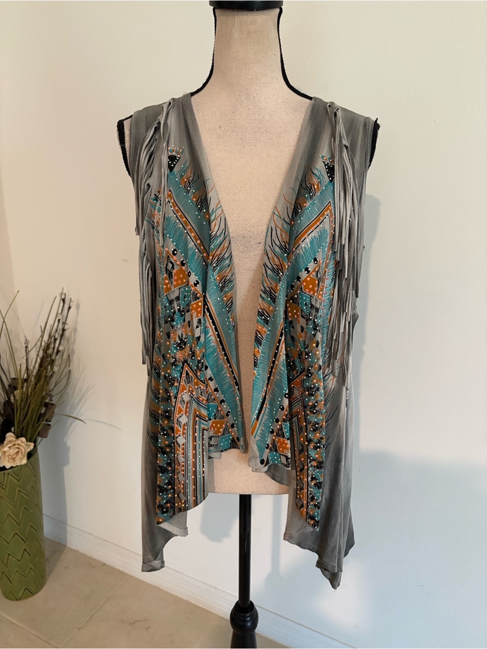 The vocal boho small fringe open shirt 1523